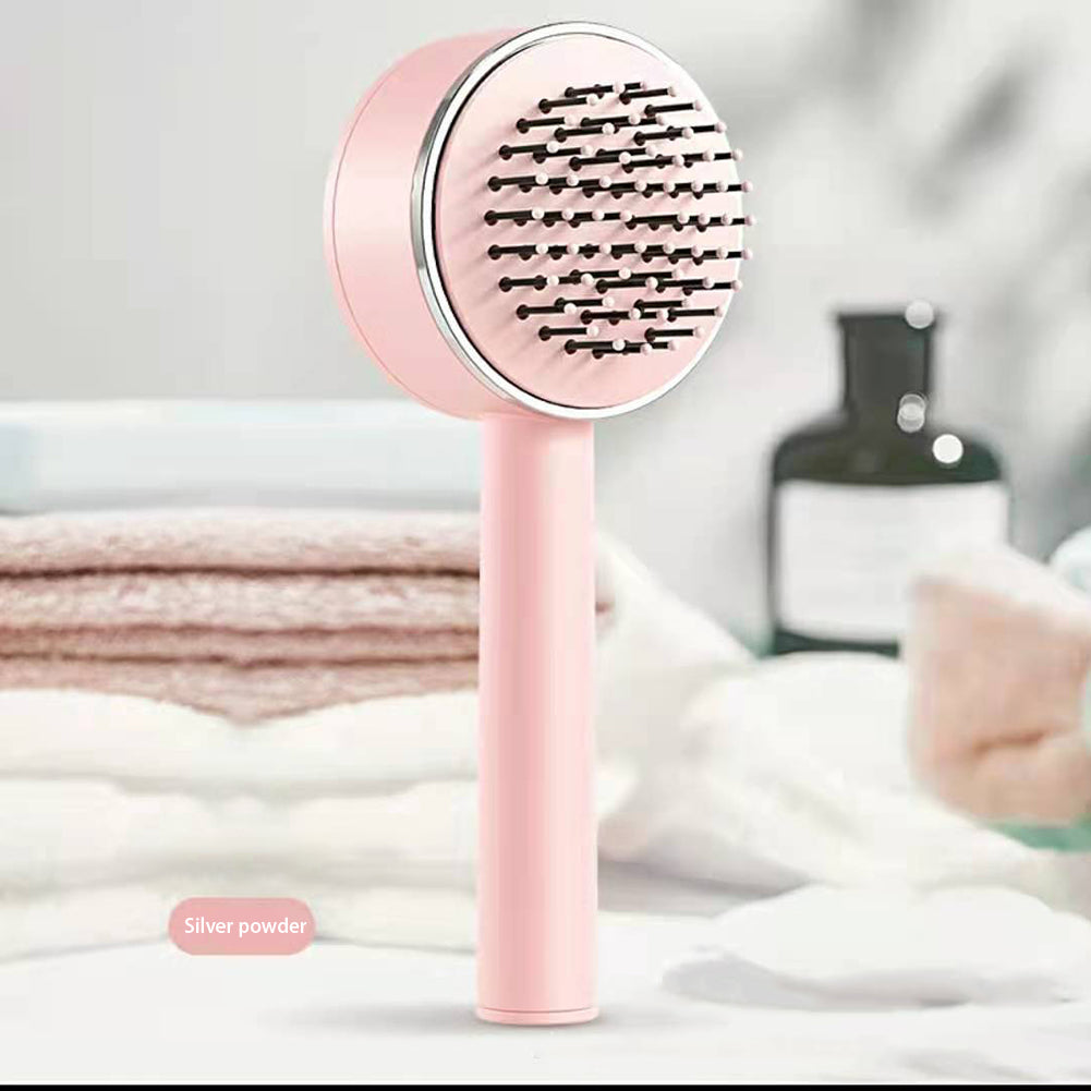 One Key Self Cleaning Hair Brush hair removal exfoliating tool