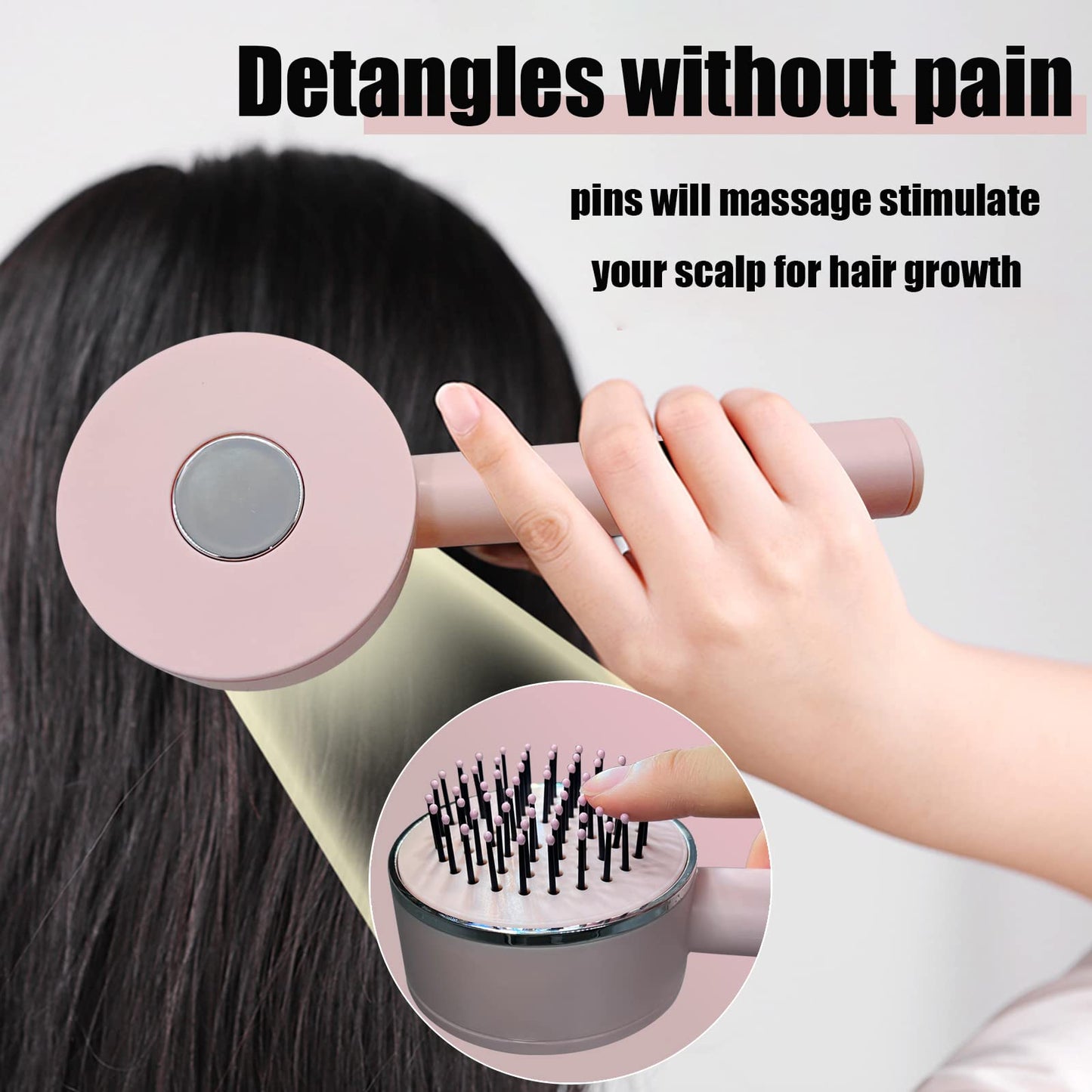 One Key Self Cleaning Hair Brush hair removal exfoliating tool
