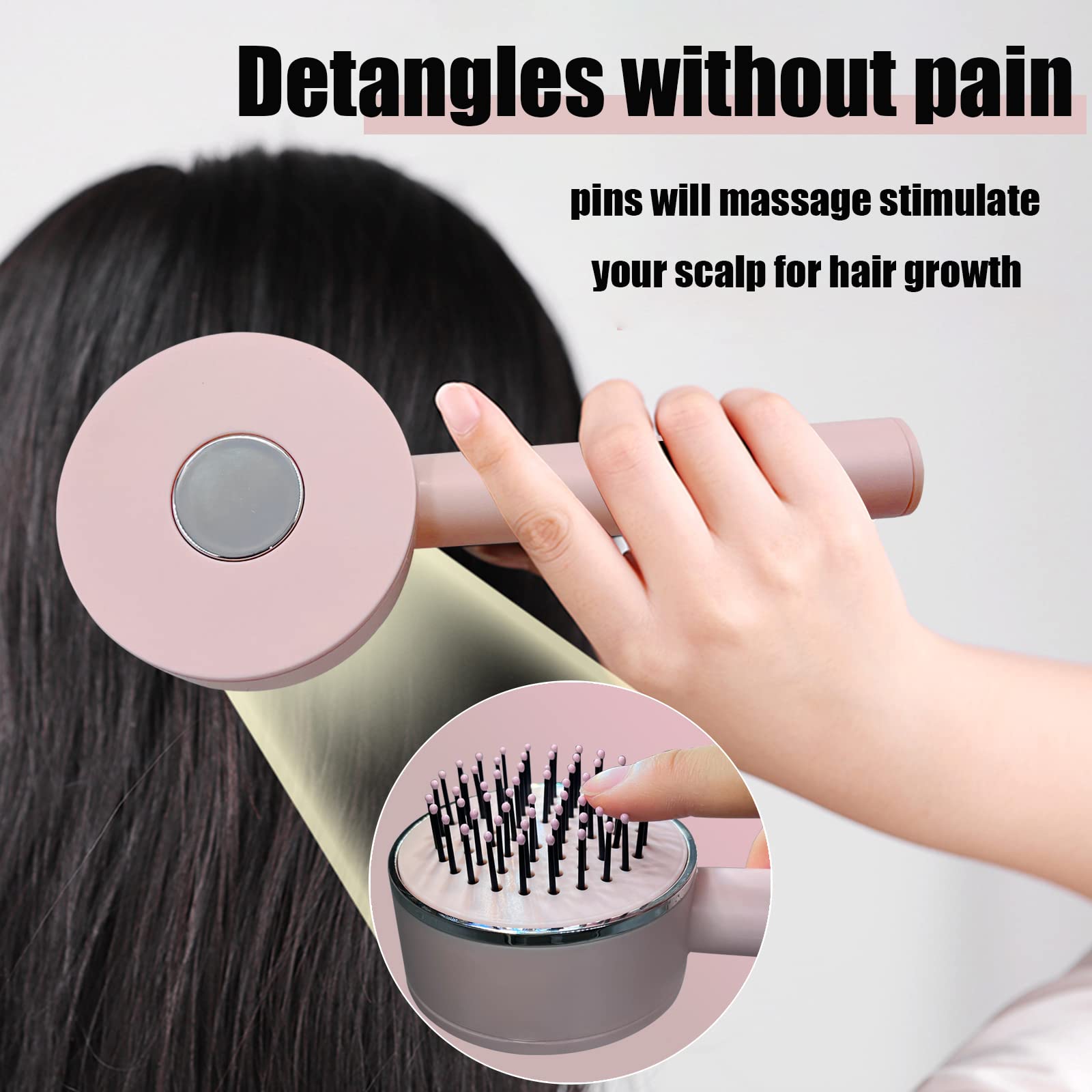 One Key Self Cleaning Hair Brush hair removal exfoliating tool