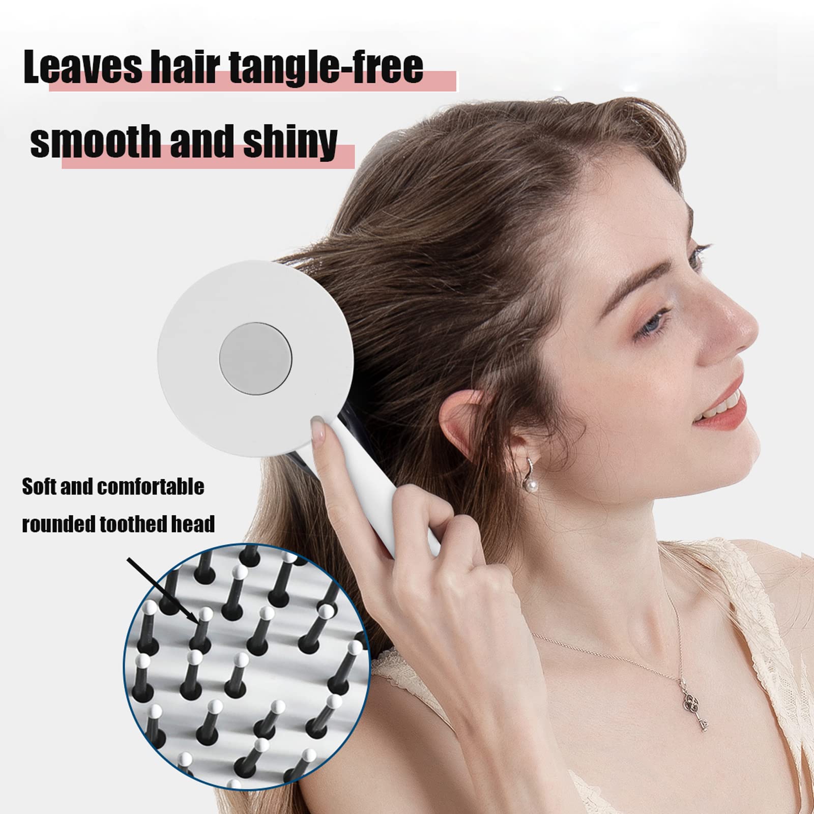 One Key Self Cleaning Hair Brush hair removal exfoliating tool