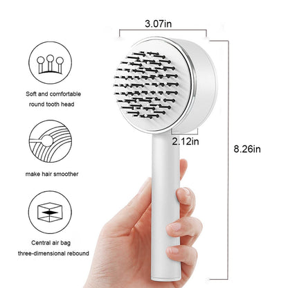 One Key Self Cleaning Hair Brush hair removal exfoliating tool