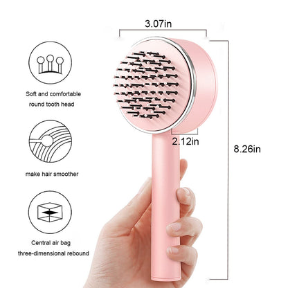 One Key Self Cleaning Hair Brush hair removal exfoliating tool
