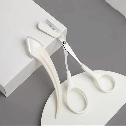 Eyebrow Trimming Knife Comb Curved Moon hair removal exfoliating tool