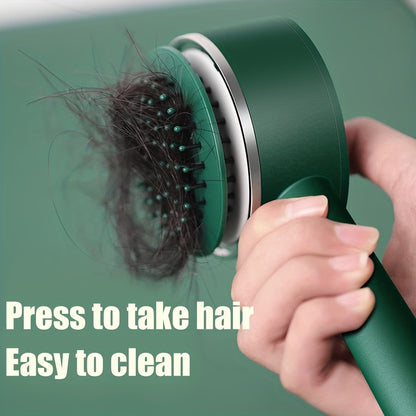One Key Self Cleaning Hair Brush hair removal exfoliating tool