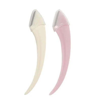 Eyebrow Trimming Knife Comb Curved Moon hair removal exfoliating tool