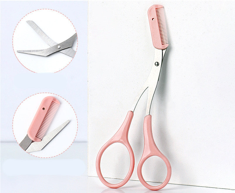 Eyebrow Trimming Knife Comb Curved Moon hair removal exfoliating tool