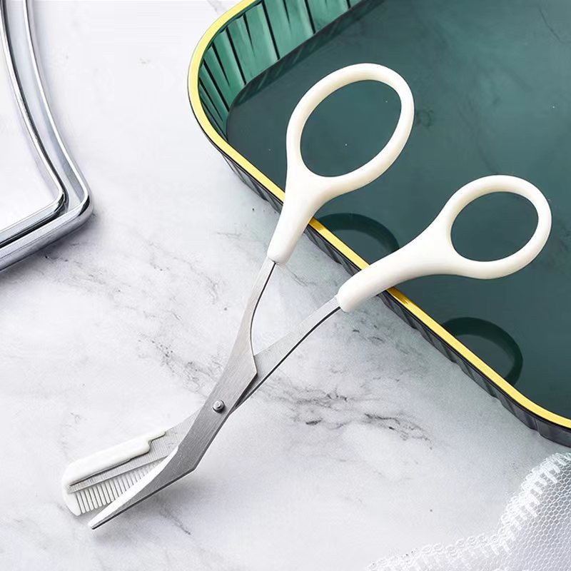 Eyebrow Trimming Knife Comb Curved Moon hair removal exfoliating tool