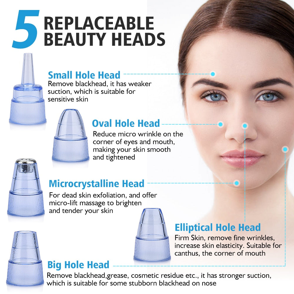 Blackhead Instrument Electric Suction Facial Washing hair removal exfoliating tool