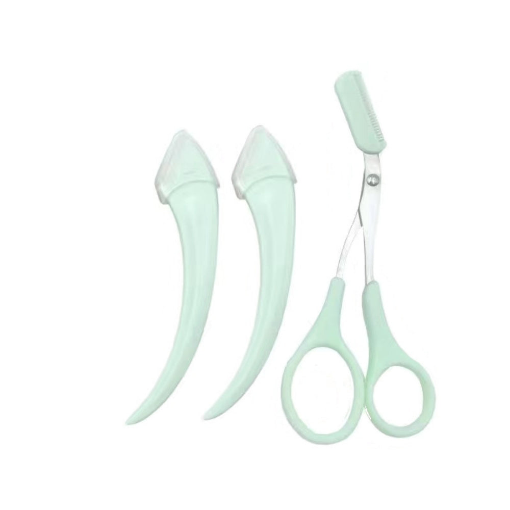 Eyebrow Trimming Knife Comb Curved Moon hair removal exfoliating tool