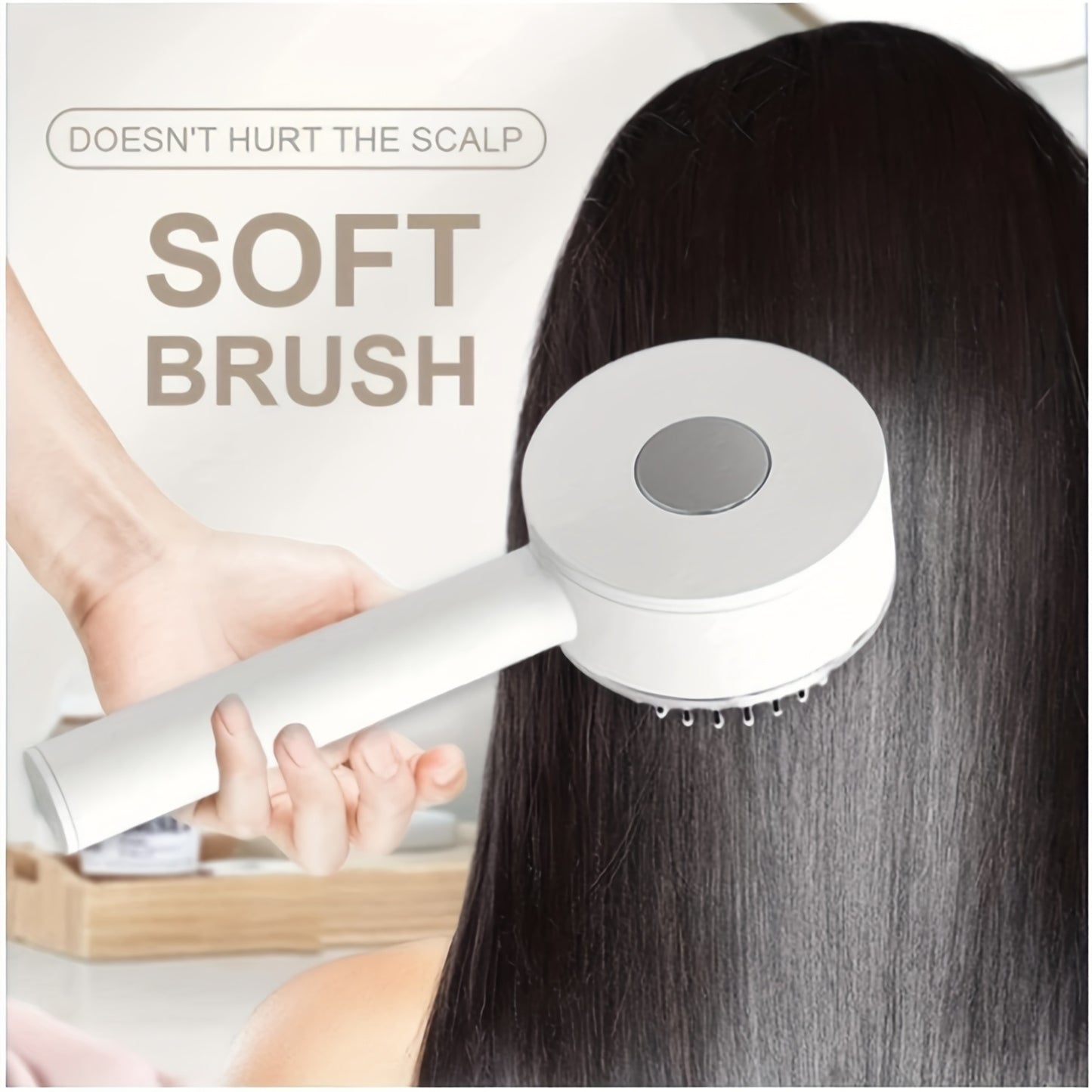 One Key Self Cleaning Hair Brush hair removal exfoliating tool